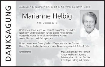 Anzeige von Marianne Helbig von MGO