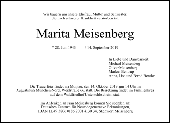 Anzeige von Marita Meisenberg von MGO