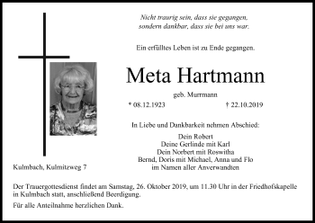 Anzeige von Meta Hartmann von MGO