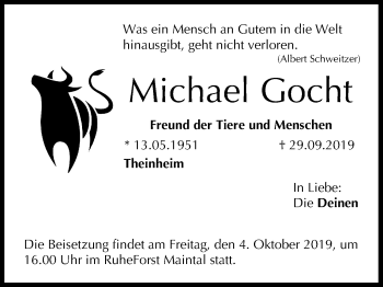 Anzeige von Michael Gocht von MGO