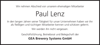 Anzeige von Paul Lenz von MGO