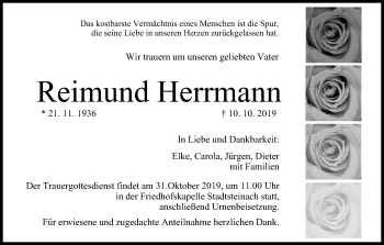 Anzeige von Reimund Herrmann von MGO
