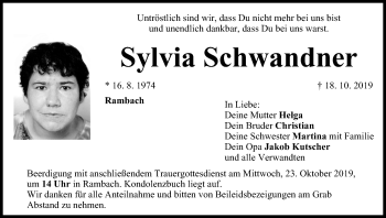 Anzeige von Sylvia Schwandner von MGO