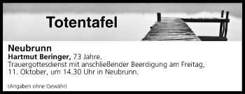 Anzeige von Totentafel vom 09.10.2019 von MGO