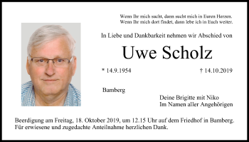 Anzeige von Uwe Scholz von MGO