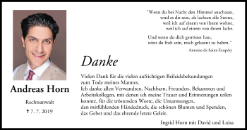 Anzeige von Andreas Horn von MGO