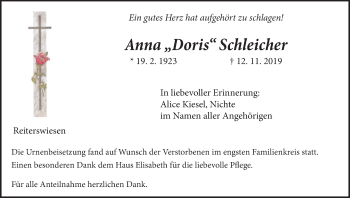 Anzeige von Anna Schleicher von MGO