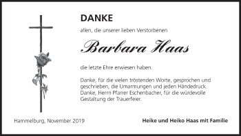 Anzeige von Barbara Haas von MGO