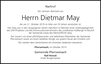 Anzeige von Dietmar May von MGO