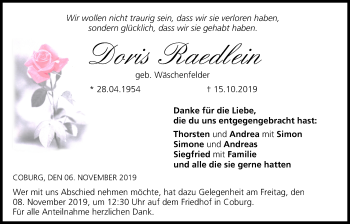 Anzeige von Doris Raedlein von MGO