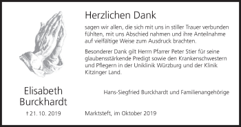 Anzeige von Elisabeth Burckhardt von MGO