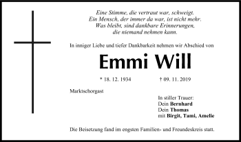 Anzeige von Emmi Will von MGO