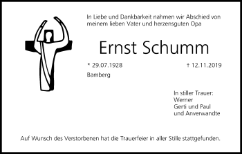 Anzeige von Ernst Schumm von MGO