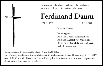 Anzeige von Ferdinand Daum von MGO