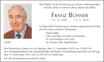 Anzeige von Franz Bühner von MGO