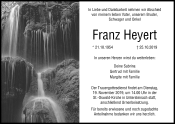 Anzeige von Franz Heyert von MGO