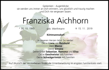 Anzeige von Franziska Aichhorn von MGO