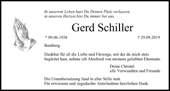 Anzeige von Gerd Schiller von MGO