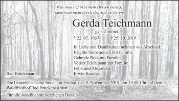 Anzeige von Gerda Teichmann von MGO