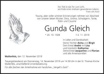 Anzeige von Gunda Gleich von MGO