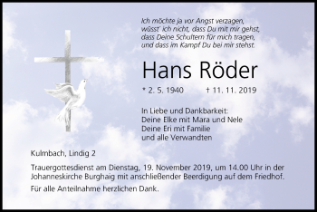 Anzeige von Hans Röder von MGO