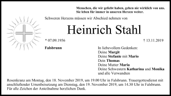 Anzeige von Heinrich Stahl von MGO