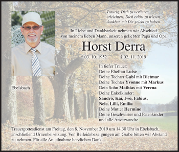 Anzeige von Horst Derra von MGO