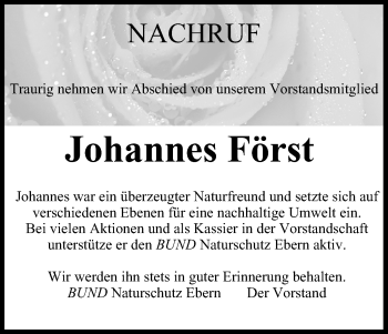 Anzeige von Johannes Först von MGO