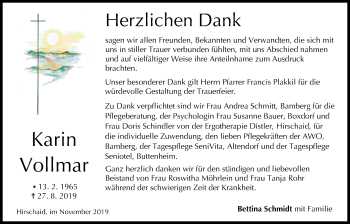 Anzeige von Karin Vollmar von MGO