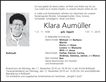 Anzeige von Klara Aumüller von MGO