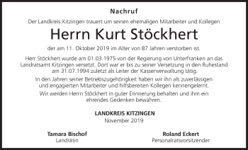 Anzeige von Kurt Stöckhert von MGO