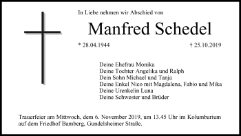 Anzeige von Manfred Schedel von MGO