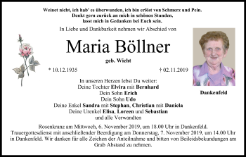 Anzeige von Maria Böllner von MGO