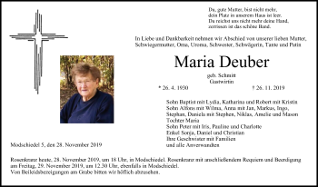 Anzeige von Maria Deuber von MGO