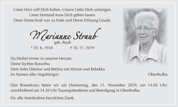 Anzeige von Marianne Straub von MGO