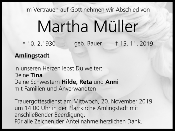 Anzeige von Martha Müller von MGO