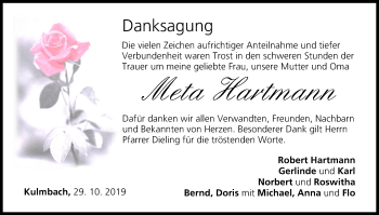 Anzeige von Meta Hartmann von MGO