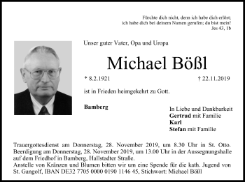 Anzeige von Michael Bößl von MGO