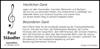 Anzeige von Paul Stäudler von MGO