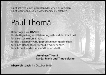 Anzeige von Paul Thomä von MGO