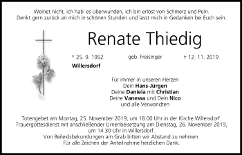 Anzeige von Renate Thiedig von MGO