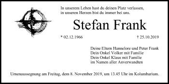 Anzeige von Stefan Frank von MGO