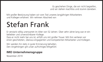 Anzeige von Stefan Frank von MGO
