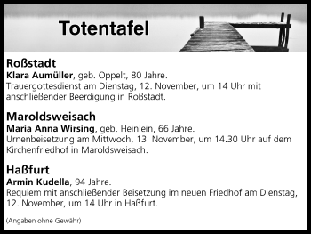 Anzeige von Totentafel vom 12.11.2019 von MGO