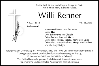 Anzeige von Willi Renner von MGO
