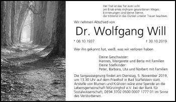 Anzeige von Wolfgang Will von MGO