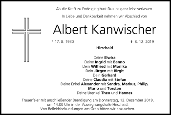 Anzeige von Albert Kanwischer von MGO