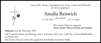 Anzeige von Amalia Reiswich von MGO