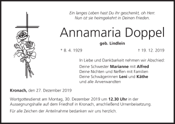 Anzeige von Annamaria Doppel von MGO