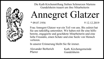 Anzeige von Annegret Glatzer von MGO